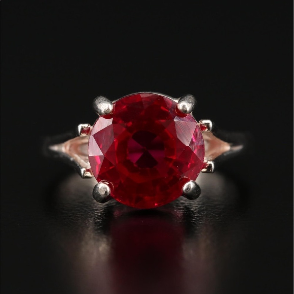 HUGE Vintage Ruby Ring Solitaire 6.5